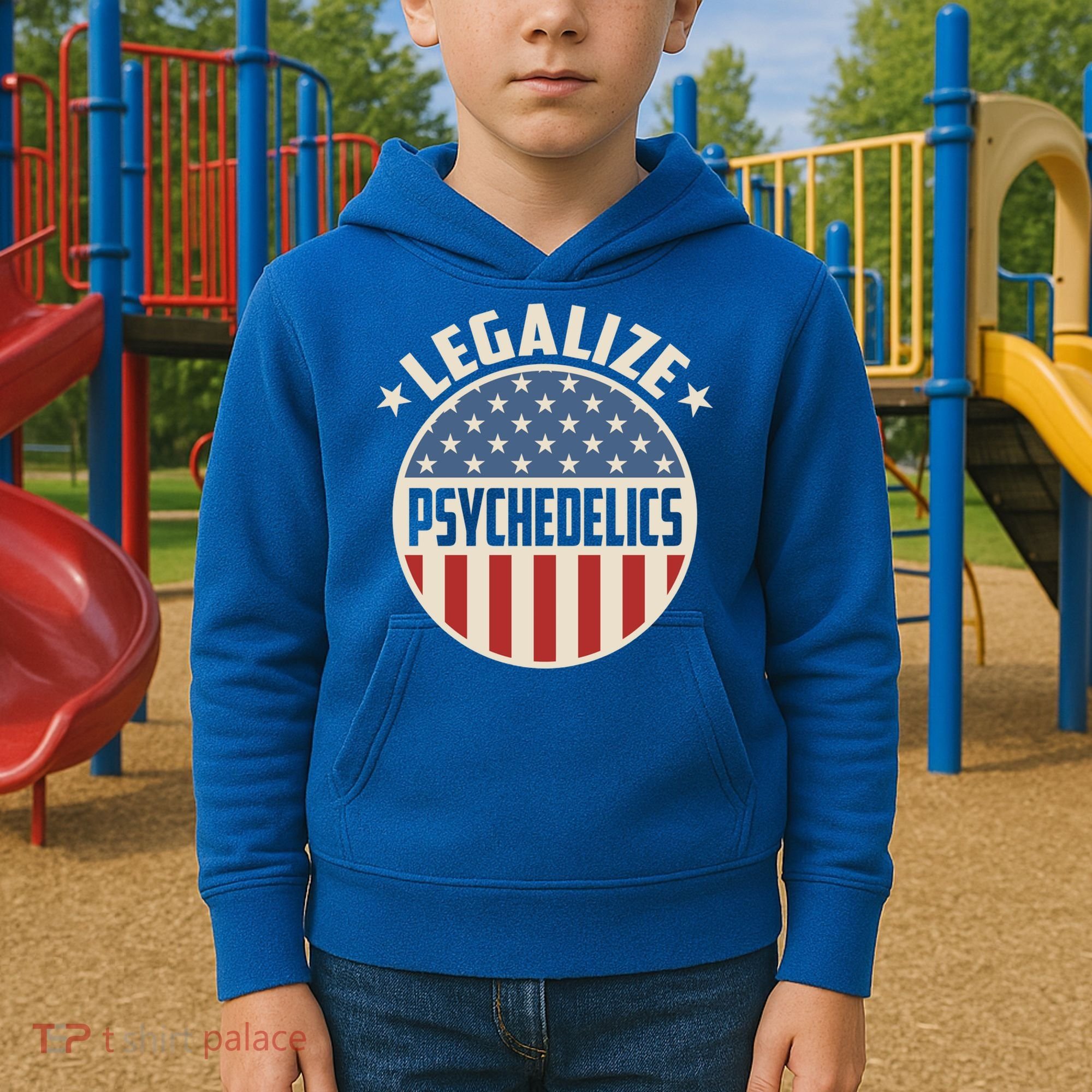 Legalize Psychedelics Pro Freedom Pro America Retro Us Flag Gift Kids Hoodie