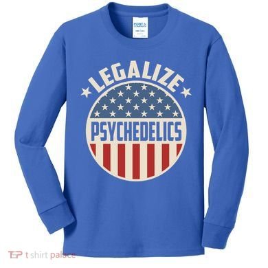 Legalize Psychedelics Pro Freedom Pro America Retro Us Flag Gift Kids Long Sleeve Shirt