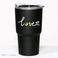 LOVE Puzzle Pieces Heart Autism Awareness Gifts Tumbler thumb 0