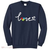 LOVE Puzzle Pieces Heart Autism Awareness Gifts Sweatshirt thumb 0