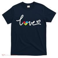 LOVE Puzzle Pieces Heart Autism Awareness Gifts T-Shirt thumb 0