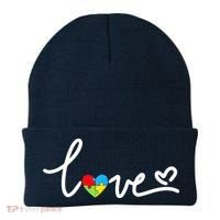 LOVE Puzzle Pieces Heart Autism Awareness Gifts Beanie thumb 0