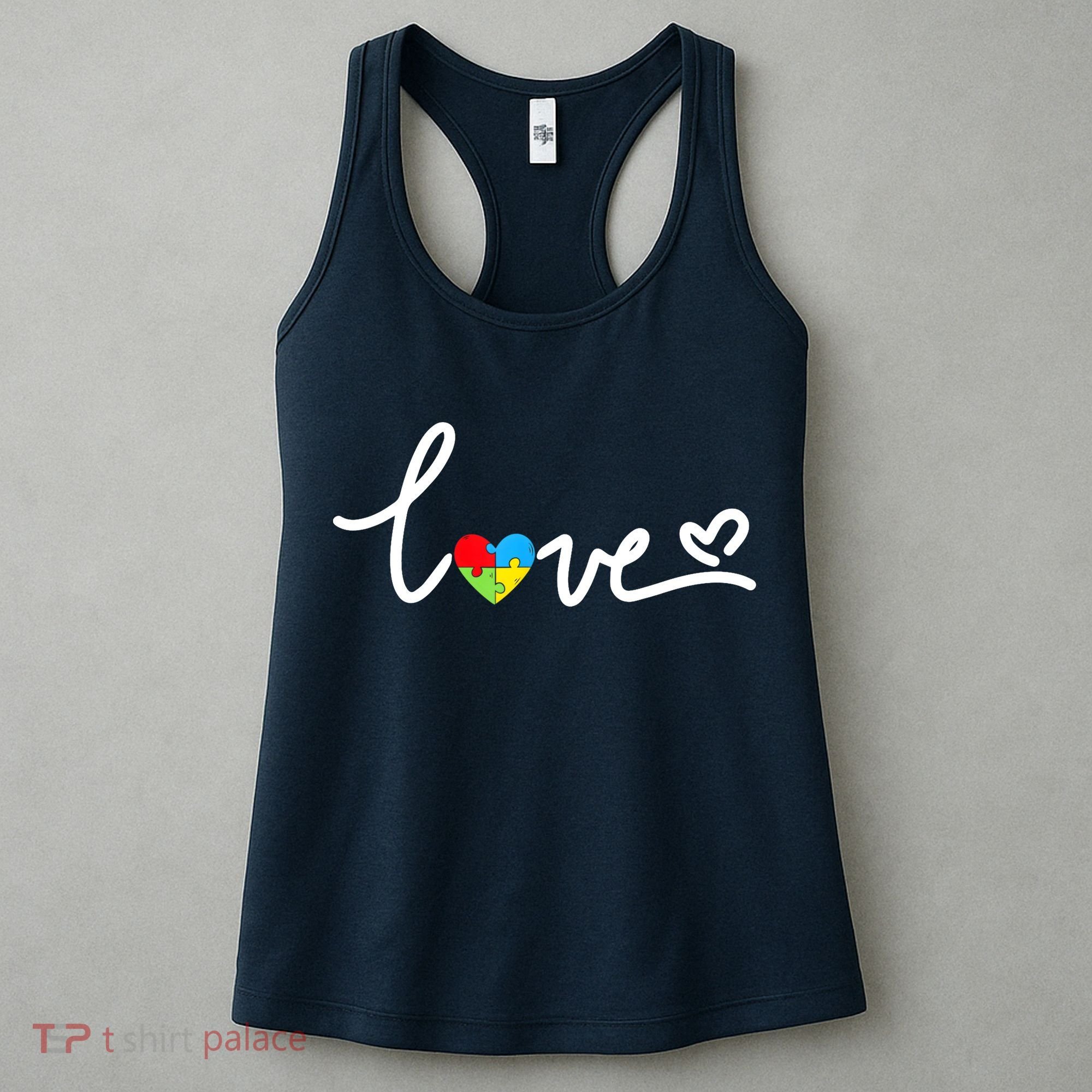 LOVE Puzzle Pieces Heart Autism Awareness Gifts Women's Tank Top