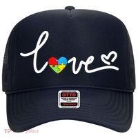 LOVE Puzzle Pieces Heart Autism Awareness Gifts Hat thumb 0