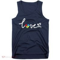 LOVE Puzzle Pieces Heart Autism Awareness Gifts Tank Top thumb 0