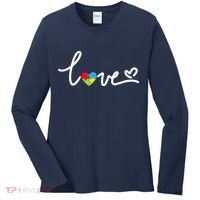 LOVE Puzzle Pieces Heart Autism Awareness Gifts Women's Long Sleeve Shirt thumb 0