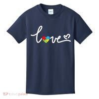 LOVE Puzzle Pieces Heart Autism Awareness Gifts Kids T-Shirt thumb 0
