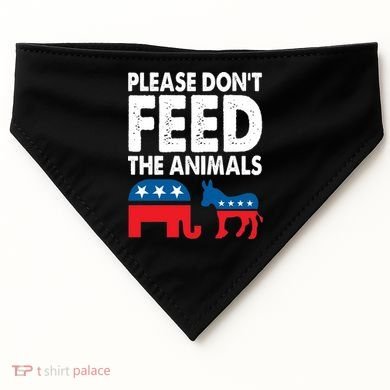 Libertarian Political Please Dont Feed Animals USA-Made Doggie Bandana