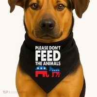 Libertarian Political Please Dont Feed Animals USA-Made Doggie Bandana thumb 1