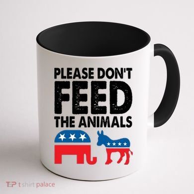 Libertarian Political Please Dont Feed Animals Coffee Mug back