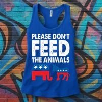 Libertarian Political Please Don't Feed The Animals Gift Women's Tank Top thumb 3