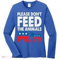 Libertarian Political Please Don't Feed The Animals Gift Women's Long Sleeve Shirt thumb 0