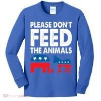 Libertarian Political Please Don't Feed The Animals Gift Kids Long Sleeve Shirt thumb 0