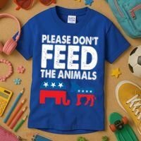 Libertarian Political Please Don't Feed The Animals Gift Kids T-Shirt thumb 3