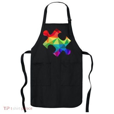 Low Poly Puzzles Autism Awareness Women Apron