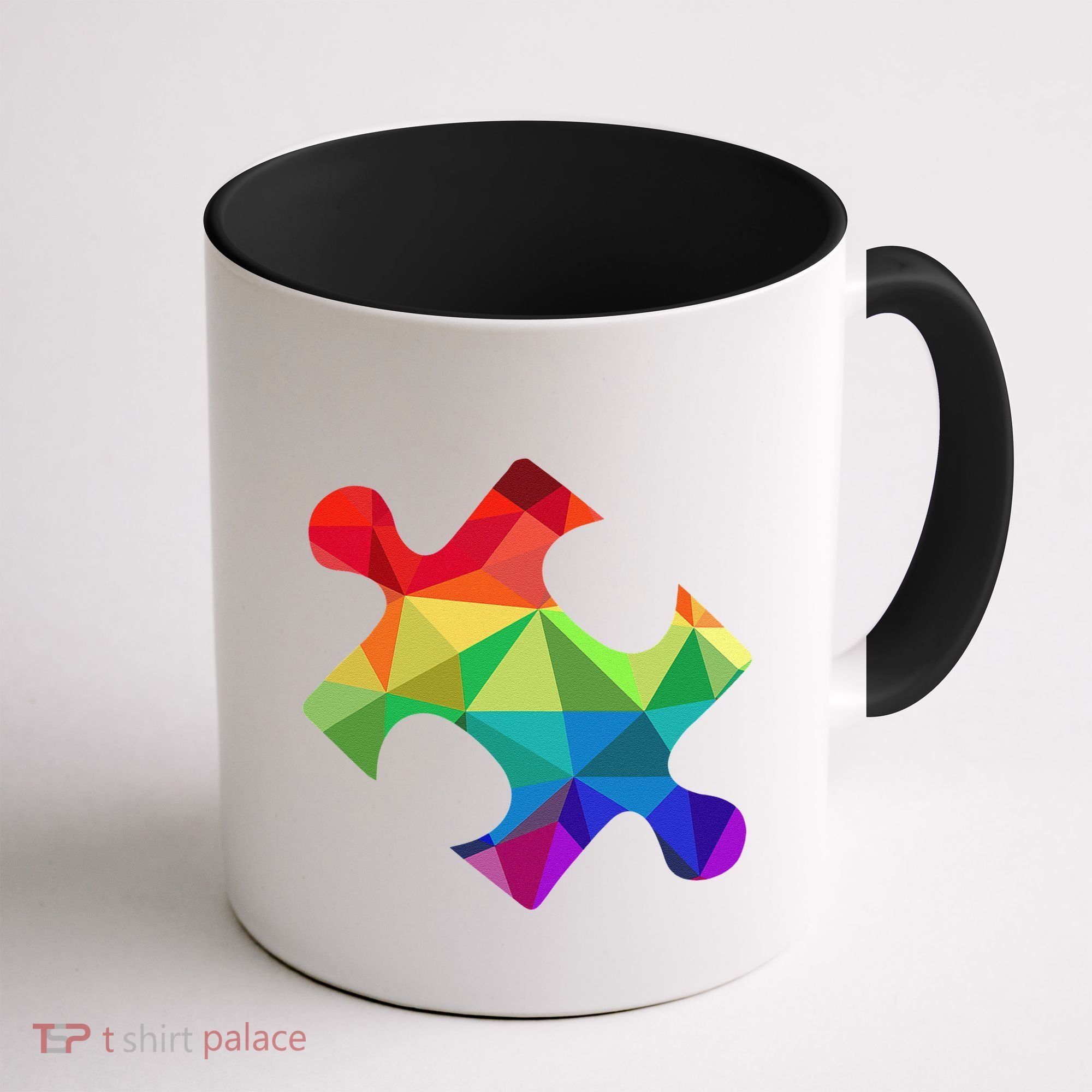 Low Poly Puzzles Autism Awareness Women Coffee Mug