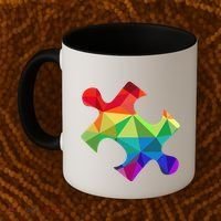 Low Poly Puzzles Autism Awareness Women Coffee Mug thumb 2