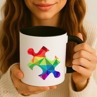 Low Poly Puzzles Autism Awareness Women Coffee Mug thumb 3