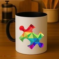 Low Poly Puzzles Autism Awareness Women Coffee Mug thumb 4