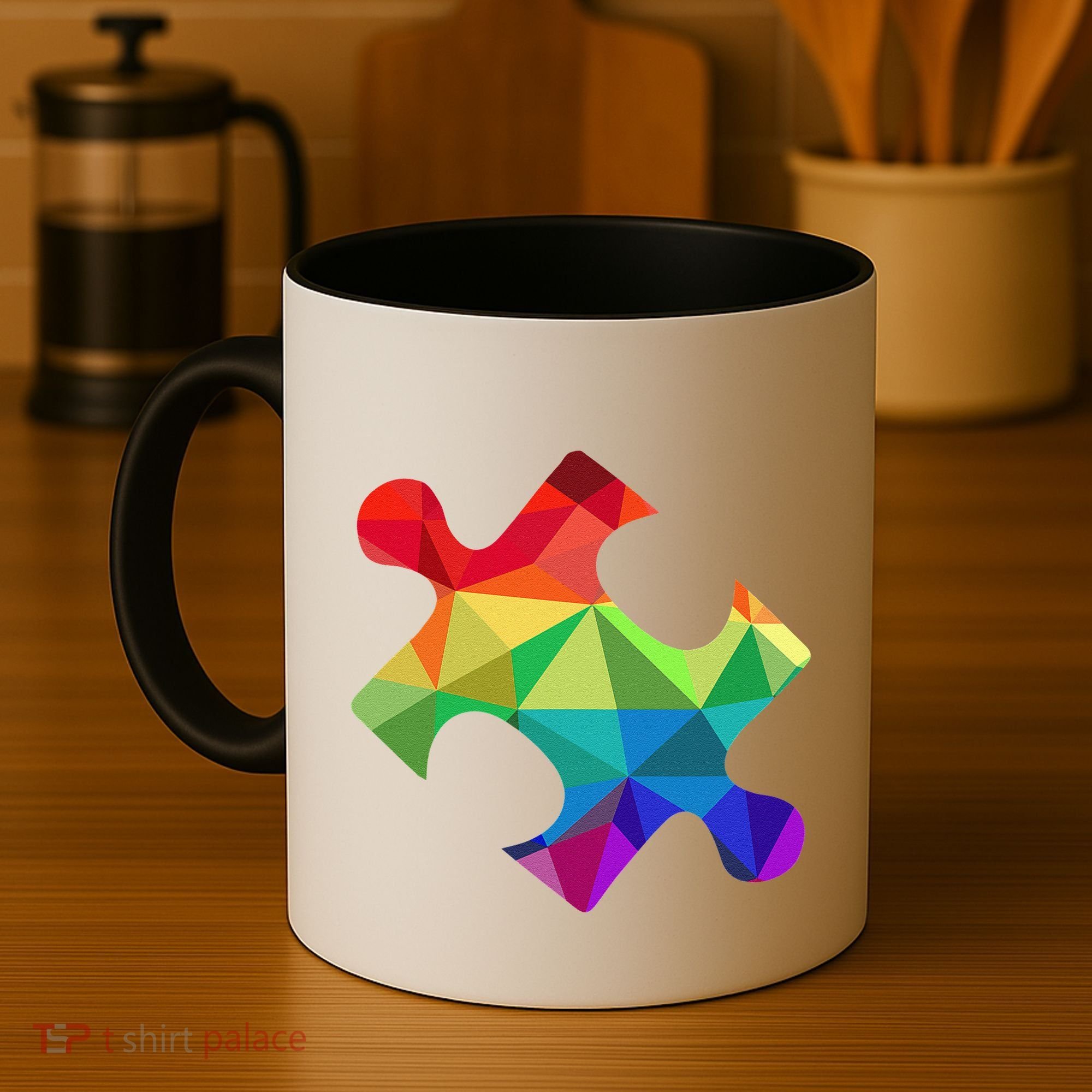 Low Poly Puzzles Autism Awareness Women Coffee Mug
