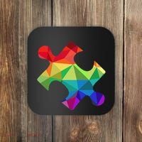 Low Poly Puzzles Autism Awareness Women Coaster thumb 0