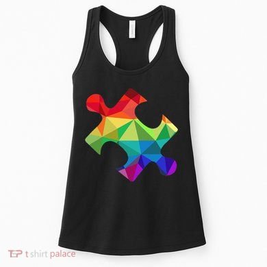 Low Poly Puzzles Autism Awareness Women Women's Tank Top