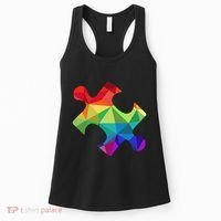 Low Poly Puzzles Autism Awareness Women Women's Tank Top thumb 0