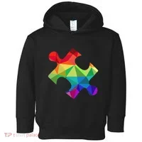 Low Poly Puzzles Autism Awareness Women Toddler Hoodie thumb 0