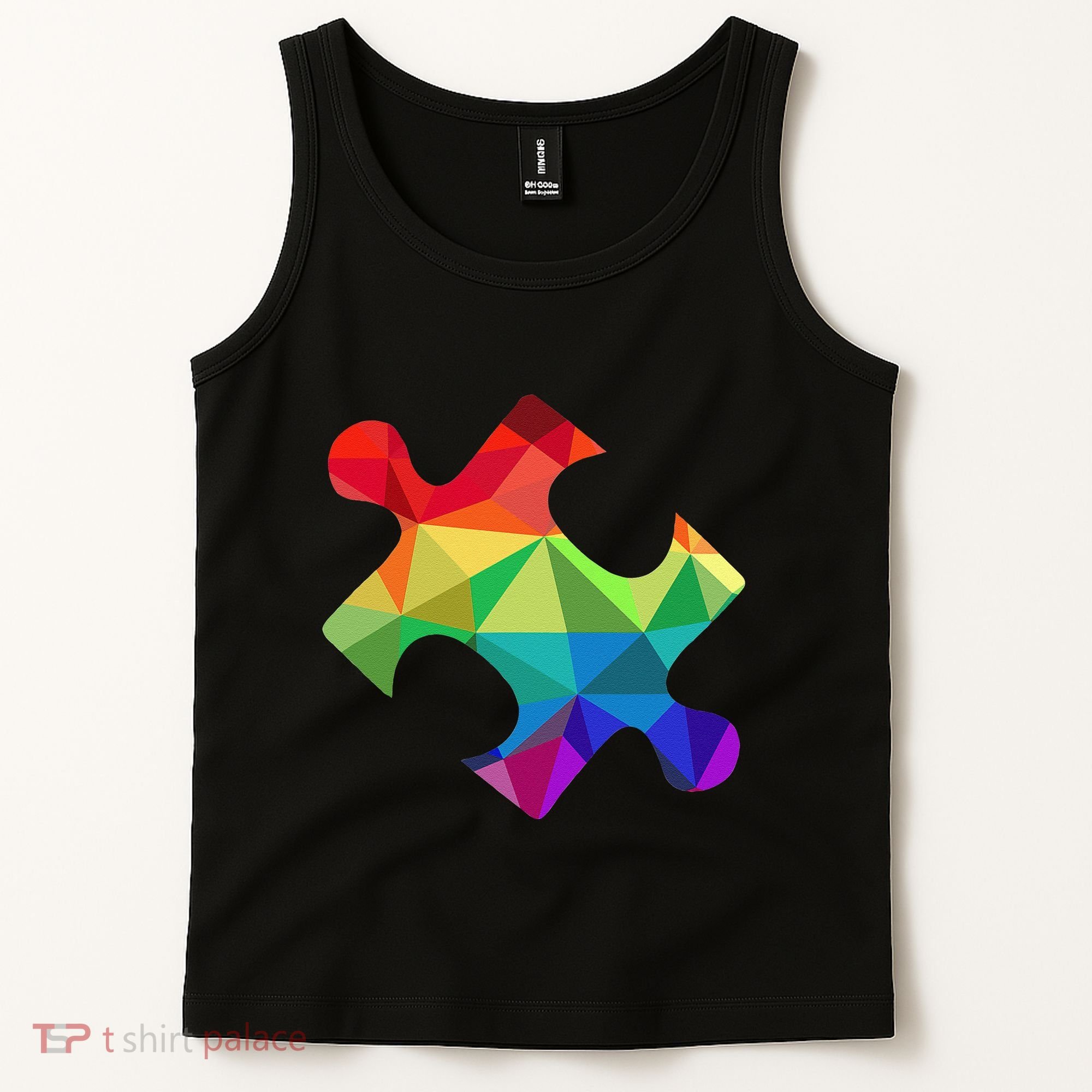 Low Poly Puzzles Autism Awareness Women Tank Top