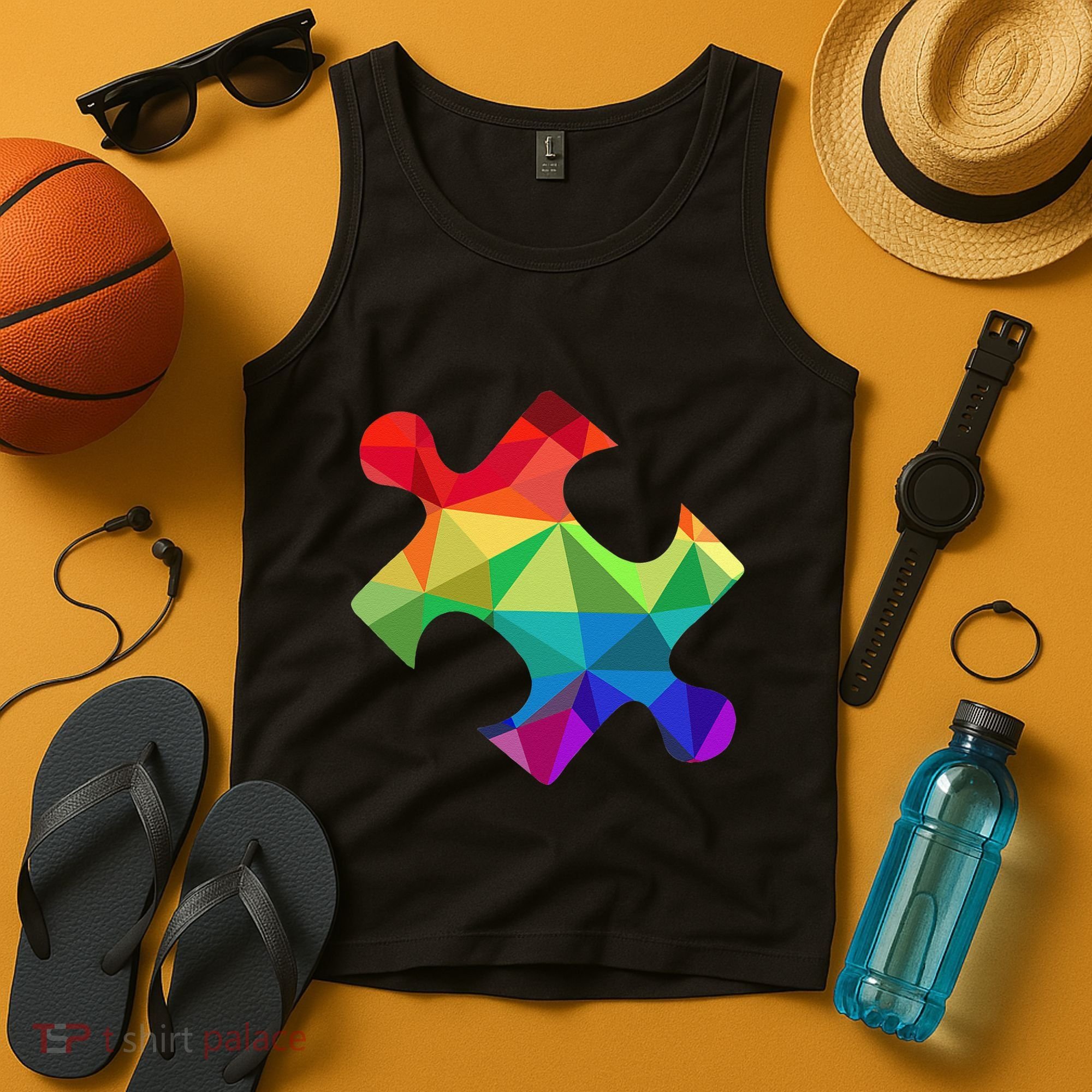Low Poly Puzzles Autism Awareness Women Tank Top