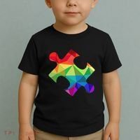 Low Poly Puzzles Autism Awareness Women Toddler T-Shirt thumb 2