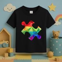 Low Poly Puzzles Autism Awareness Women Toddler T-Shirt thumb 3