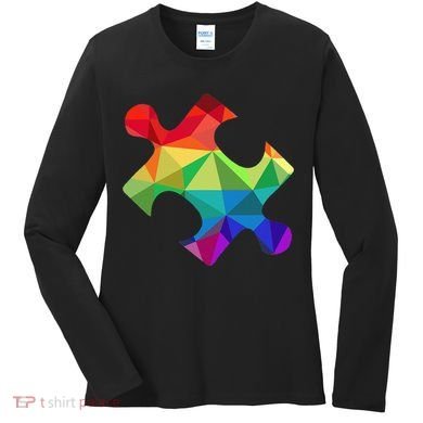 Low Poly Puzzles Autism Awareness Women Women's Long Sleeve Shirt