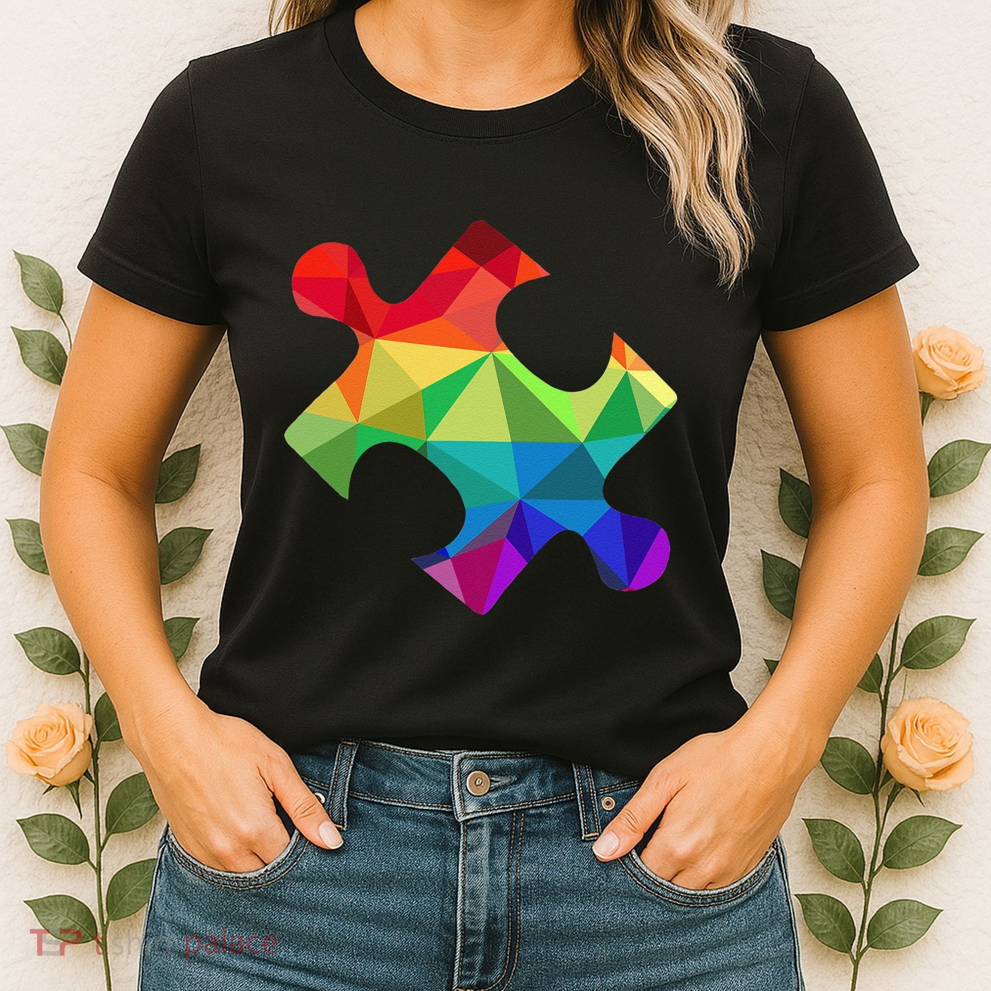 Low Poly Puzzles Autism Awareness Women Women's T-Shirt