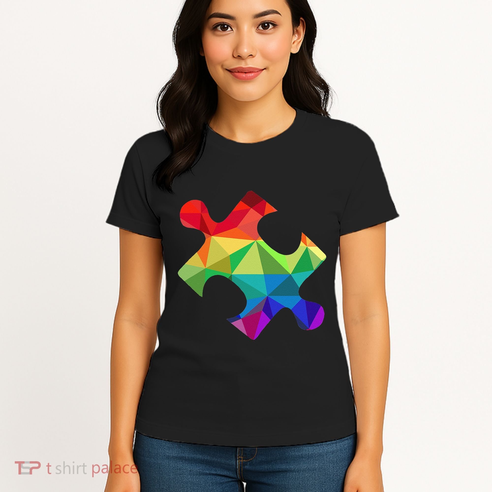 Low Poly Puzzles Autism Awareness Women Women's T-Shirt