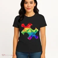 Low Poly Puzzles Autism Awareness Women Women's T-Shirt thumb 4