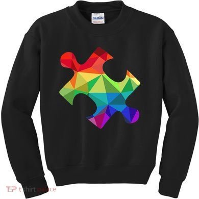 Low Poly Puzzles Autism Awareness Women Kids Sweatshirt