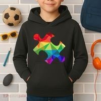 Low Poly Puzzles Autism Awareness Women Kids Hoodie thumb 2