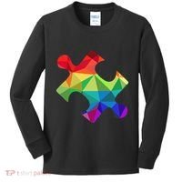 Low Poly Puzzles Autism Awareness Women Kids Long Sleeve Shirt thumb 0