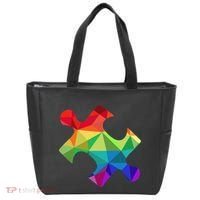 Low Poly Puzzles Autism Awareness Women Tote Bag thumb 0