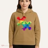 Low Poly Puzzles Autism Awareness Women Hoodie thumb 5