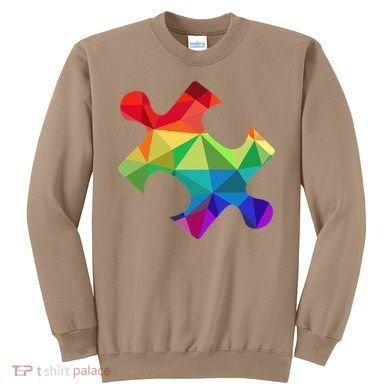 Low Poly Puzzles Autism Awareness Women Sweatshirt