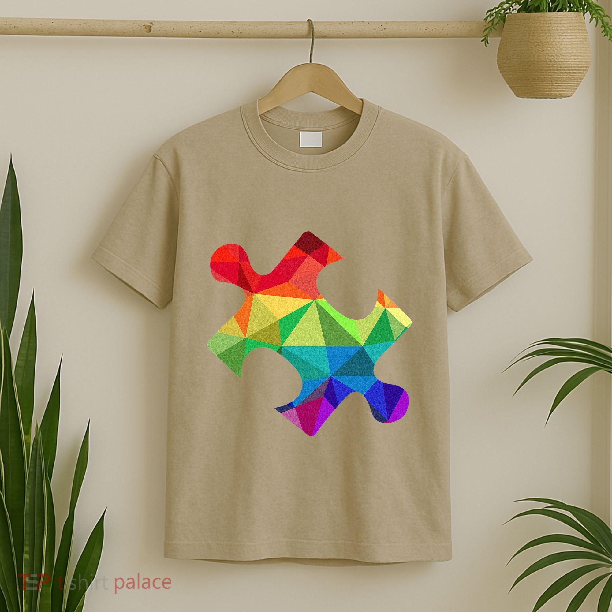 Low Poly Puzzles Autism Awareness Women T-Shirt