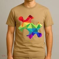 Low Poly Puzzles Autism Awareness Women T-Shirt thumb 3