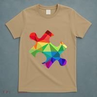 Low Poly Puzzles Autism Awareness Women T-Shirt thumb 5