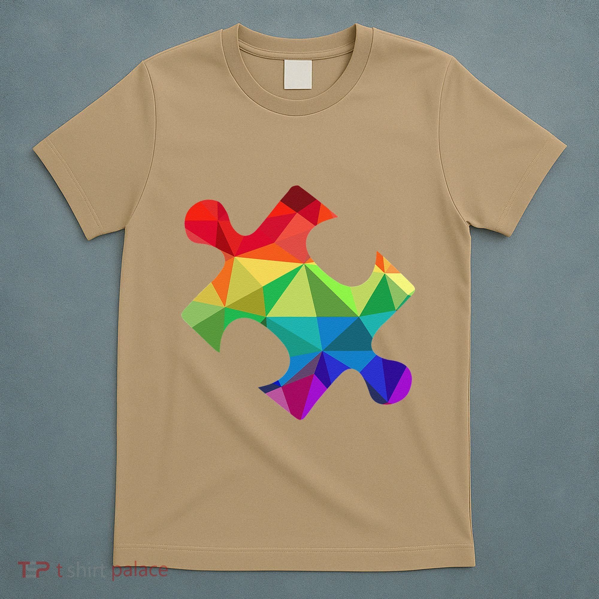 Low Poly Puzzles Autism Awareness Women T-Shirt
