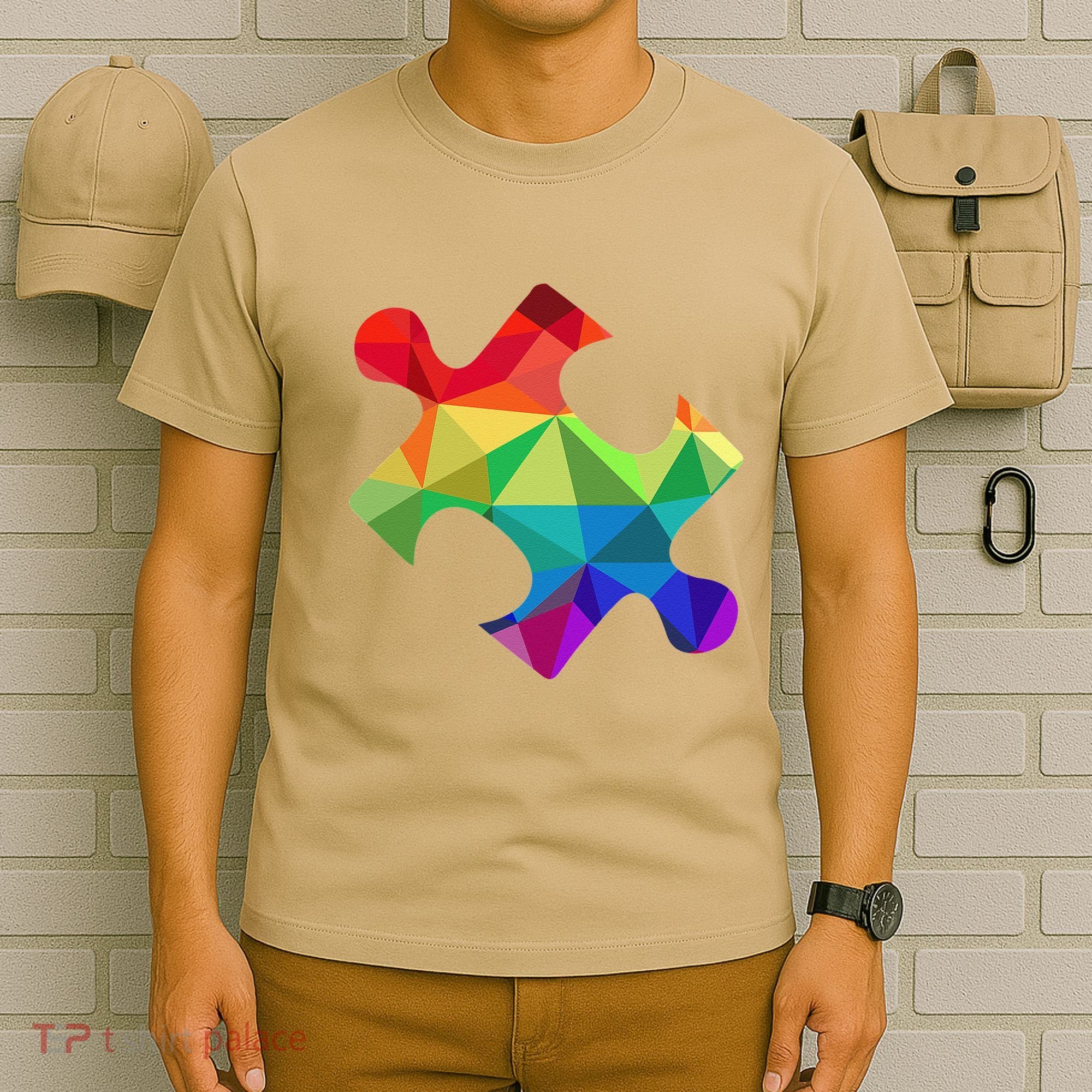 Low Poly Puzzles Autism Awareness Women T-Shirt