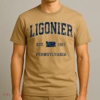 Ligonier Pennsylvania Pa Vintage Athletic Sports T-Shirt thumb 3