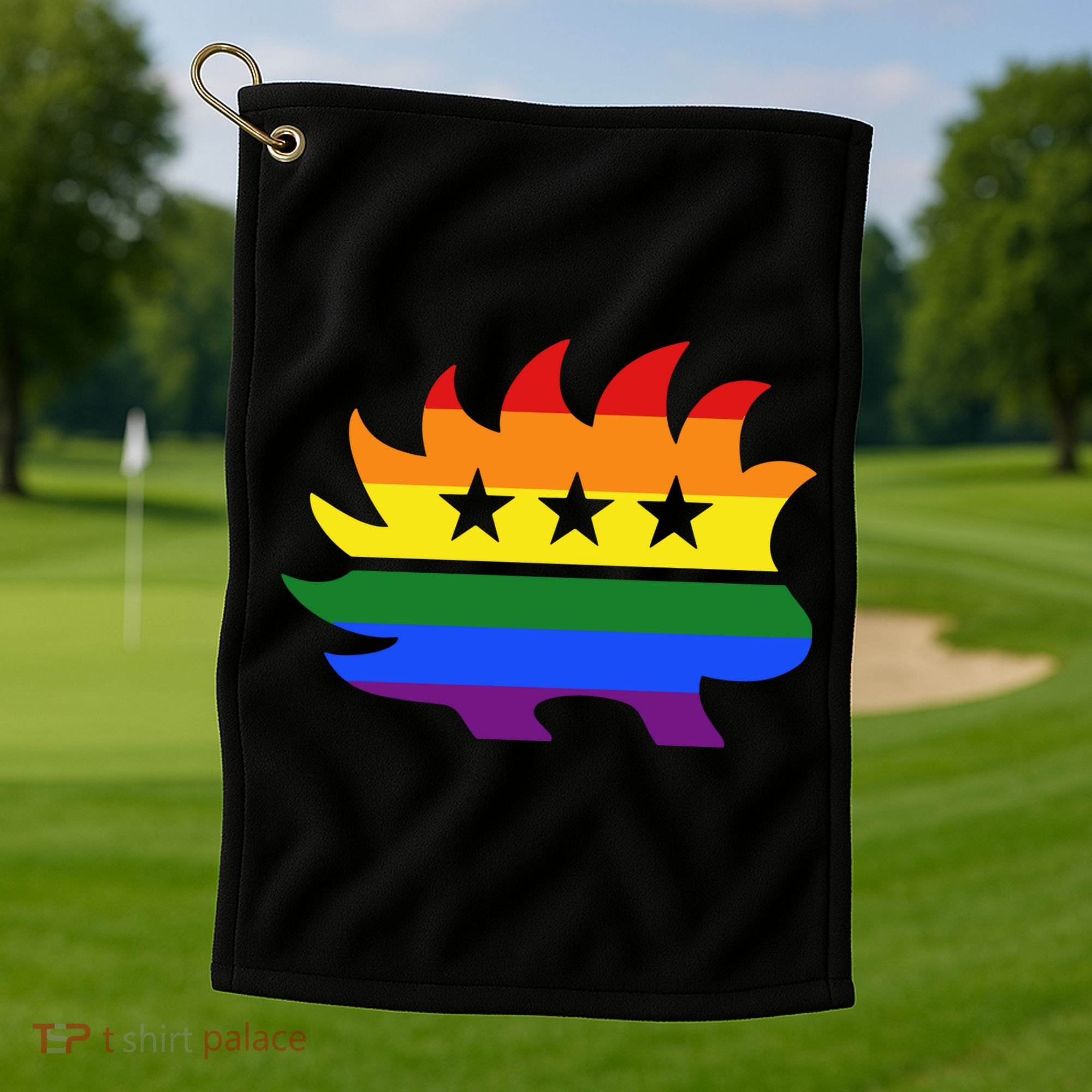 Libertarian Party Porcupine Rainbow Golf Towel