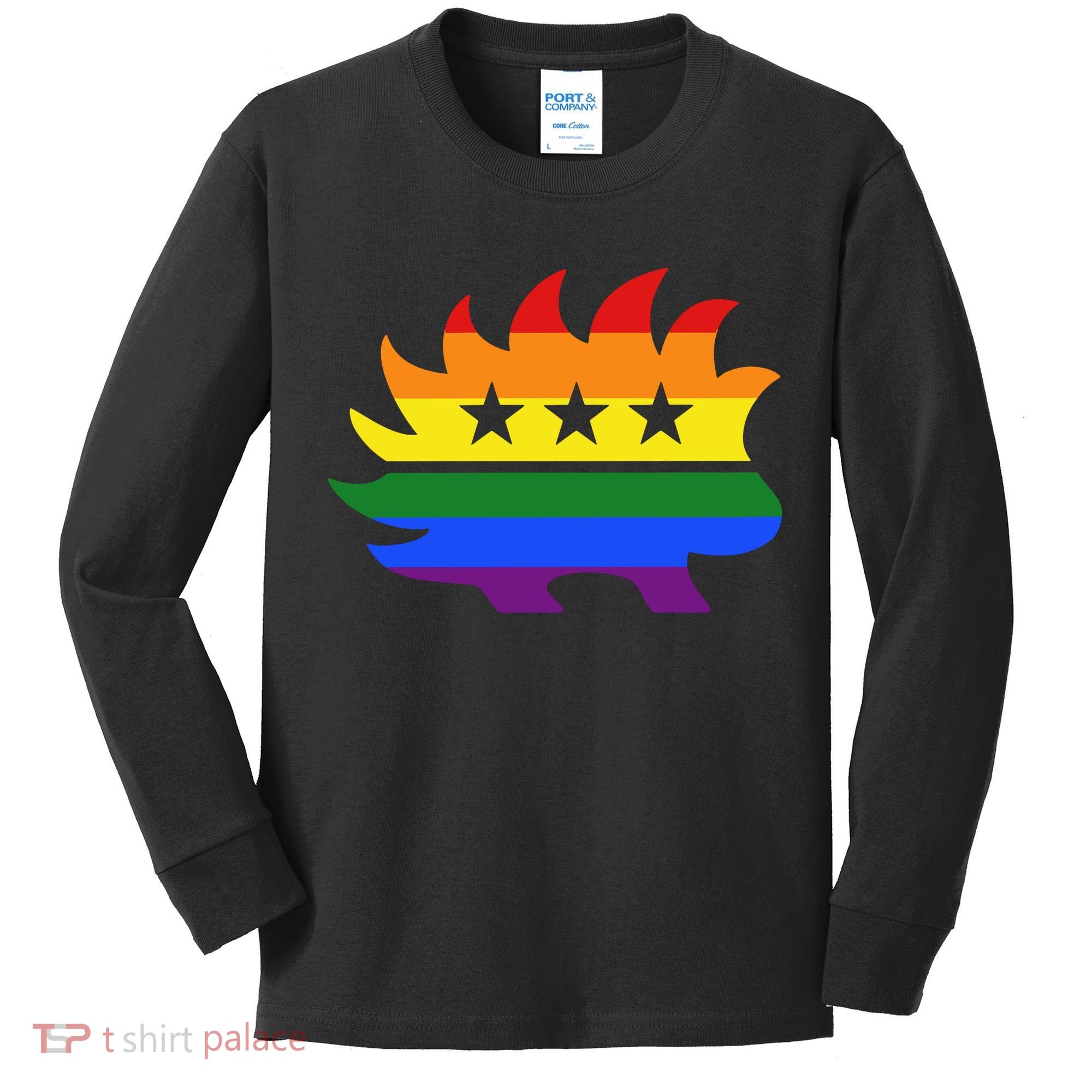 Libertarian Party Porcupine Rainbow Kids Long Sleeve Shirt